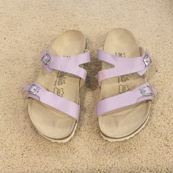 light purple birkenstocks
